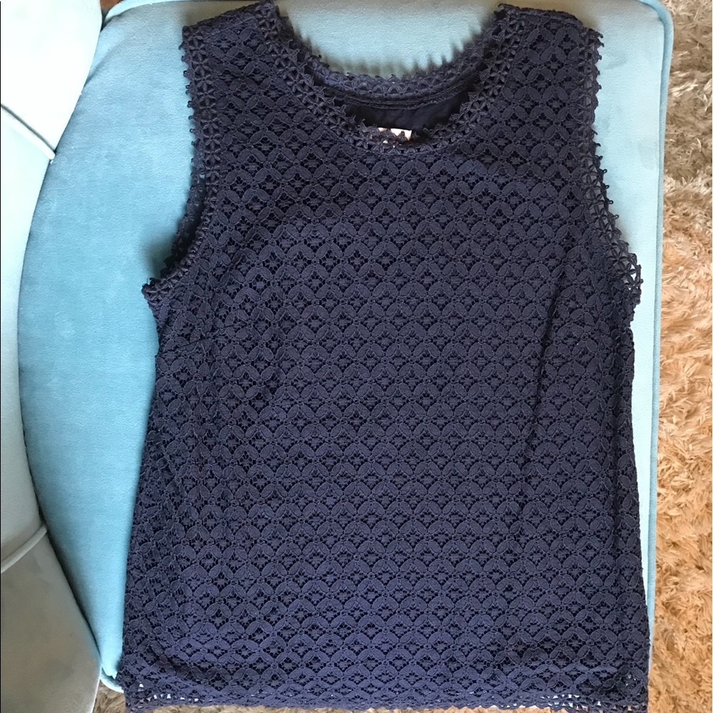 Navy sleeveless top